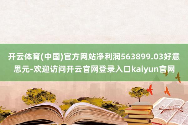 开云体育(中国)官方网站净利润563899.03好意思元-欢迎访问开云官网登录入口kaiyun官网