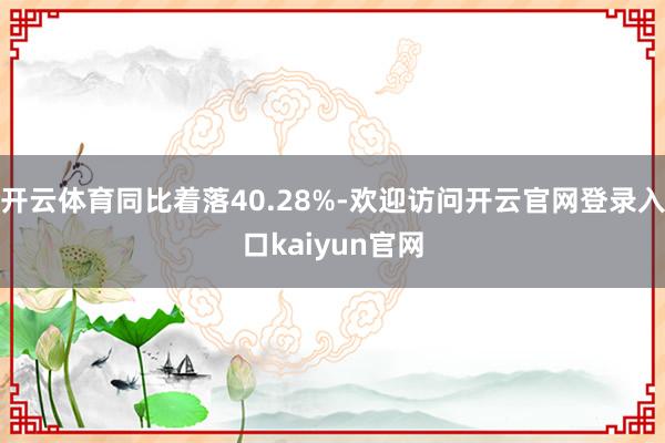 开云体育同比着落40.28%-欢迎访问开云官网登录入口kaiyun官网