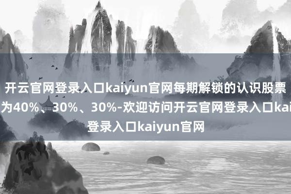 开云官网登录入口kaiyun官网每期解锁的认识股票比例永诀为40%、30%、30%-欢迎访问开云官网登录入口kaiyun官网