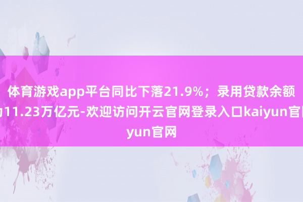 体育游戏app平台同比下落21.9%；录用贷款余额为11.23万亿元-欢迎访问开云官网登录入口kaiyun官网