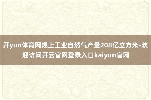 开yun体育网规上工业自然气产量208亿立方米-欢迎访问开云官网登录入口kaiyun官网